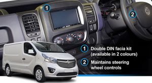 ‪Vauxhall‬ Vivaro X82 Double Din Integration kit