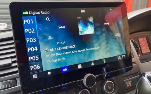 VW Transporter 2015 fitted Kenwood DMX9720XDS 10.1” floating screen