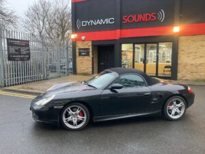 Porsche Boxster 2004 model upgraded with a Sony XAV-AX1005DB-DAB CarPlay stereo