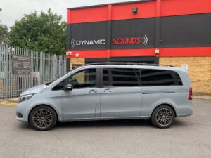 Mercedes V Class 2020 model fitted with a Blackvue DR590X-1CH Dash Cam.