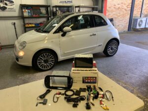 Fiat 500 2015 model upgraded with the Pioneer SPH-DA77DAB wireless CarPlay stereo
