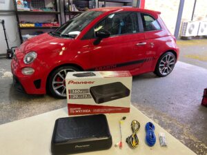 Fiat Abarth 595 2017 model Upgraded with a Pioneer TS-WX130EA amplified bass unit